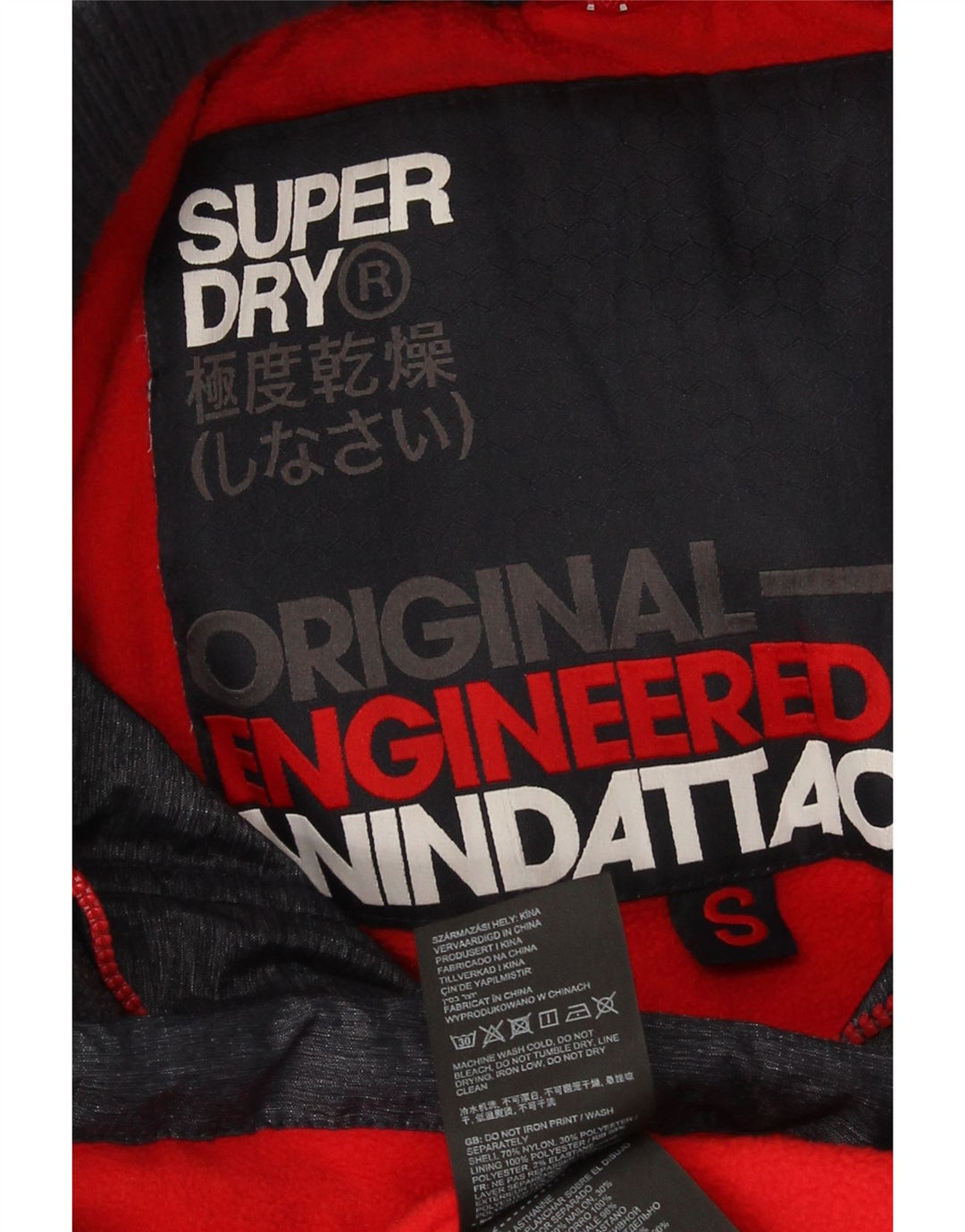 Superdry Damen Windtrekker Windjacke UK 10 Small Marineblaues Nylon
