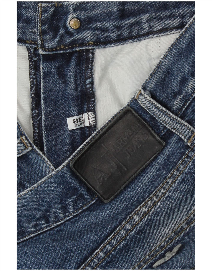 Armani Herren Straight Jeans W36 L31 Blau