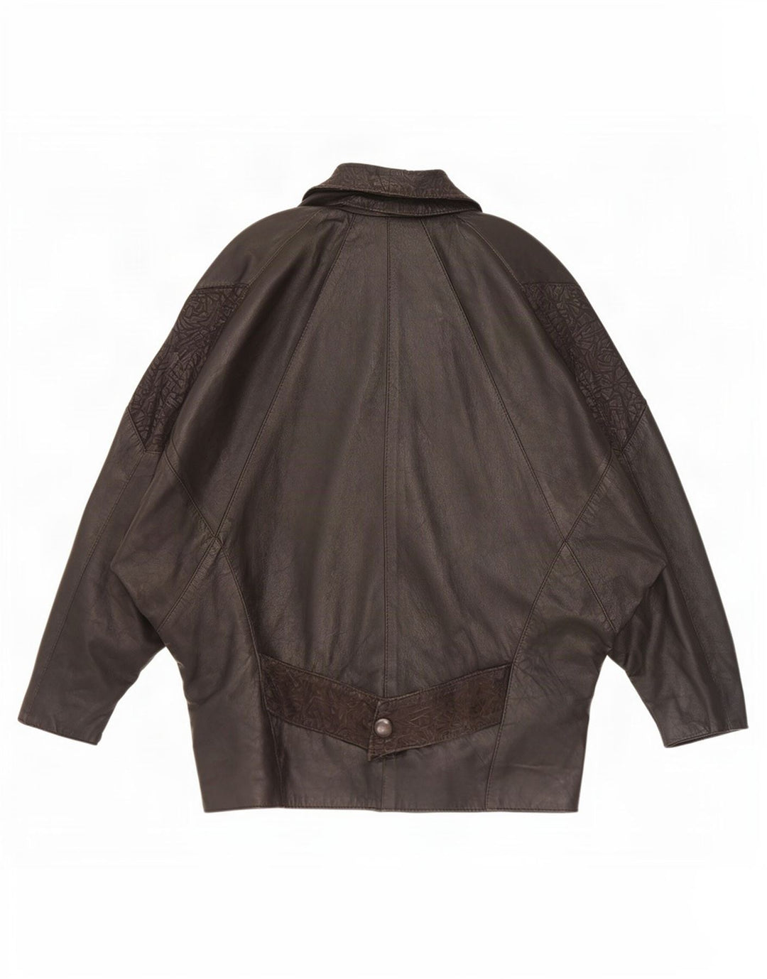 Vintage Damen Übergroße Lederjacke UK 10 Small Schwarz