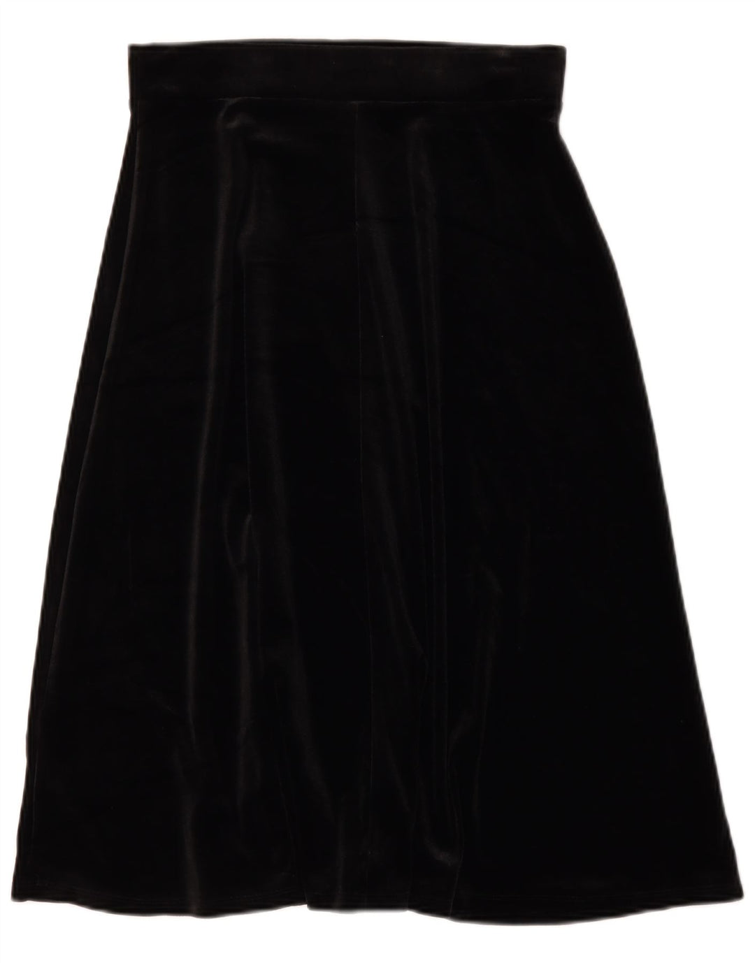 Marks & Spencer Damen-Samt-A-Linien-Rock UK 12 Medium W30 Schwarz