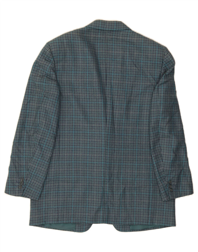 CANALI Mens 2 Button Blazer Jacket IT 50 Large Blue Houndstooth Wool Vintage Canali and Second-Hand Canali from Messina Hembry 