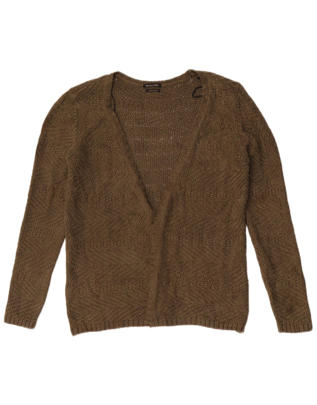Offener Cardigan für Damen von Massimo Dutti, Gr. 12, mittleres Khaki