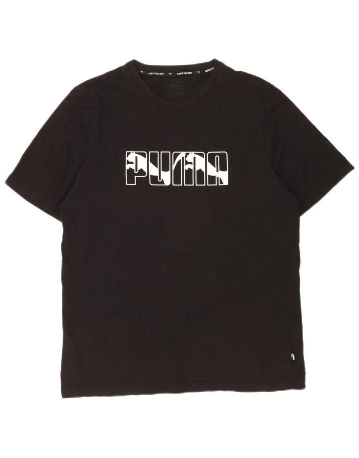 Puma Herren T-Shirt mit Grafik, groß, aus schwarzer Baumwolle