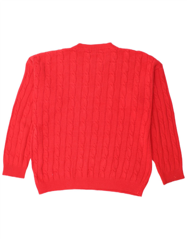 CONTE MASSIMO Herren-Pullover mit Rundhalsausschnitt, XL, rote Baumwolle