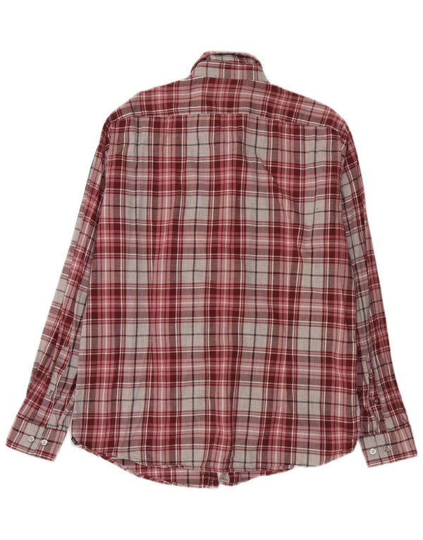 Hugo Boss Herren-Flanellhemd mit normaler Passform, groß, lila, kariert, Baumwolle