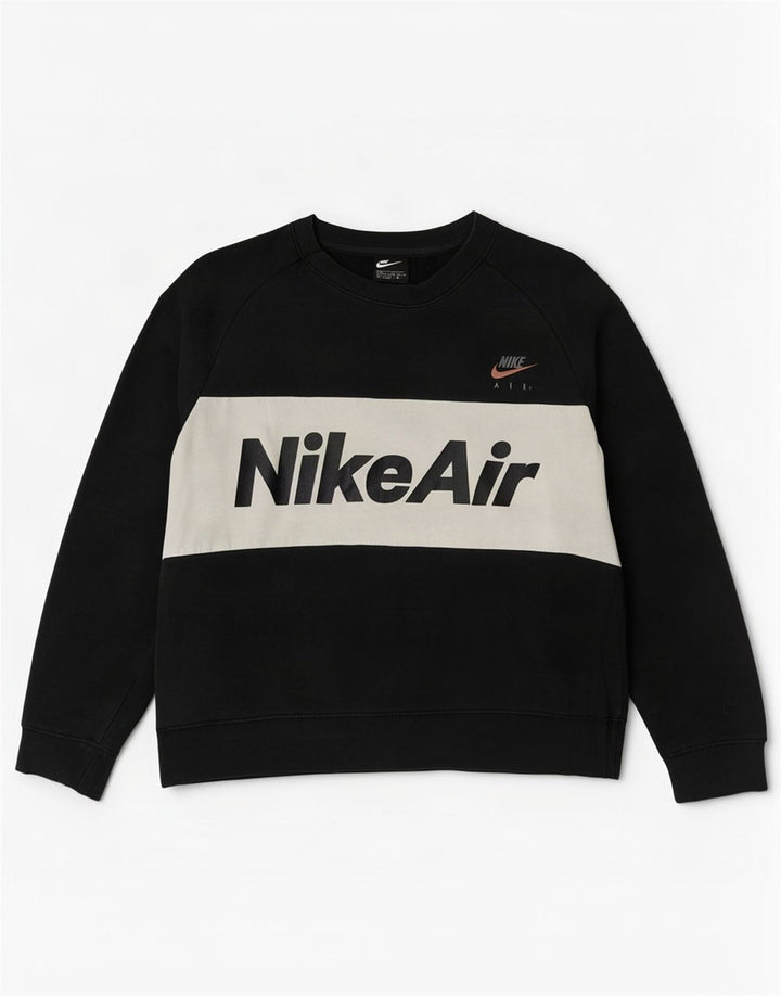 Nike Herren-Sweatshirt mit Grafik, mittelgroß, Schwarz, Colourblock-Baumwolle