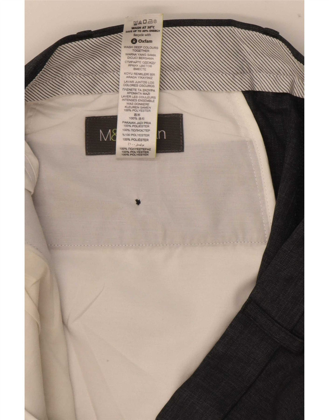 Gerade Herren-Anzughose von Marks & Spencer, W38, L31, Blau, Polyester