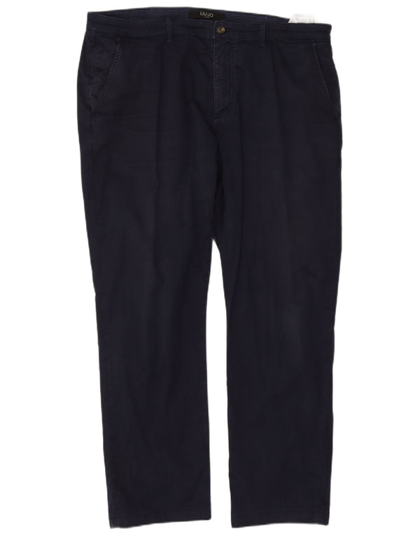 Liu Jo Gerade Chinohose für Herren IT 56 3XL W38 L29 Marineblaue Baumwolle
