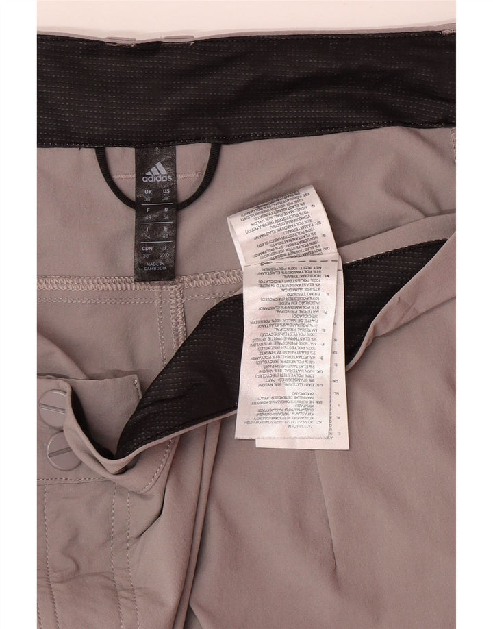 ADIDAS Herren Freizeitshorts W38 XL Graues Nylon