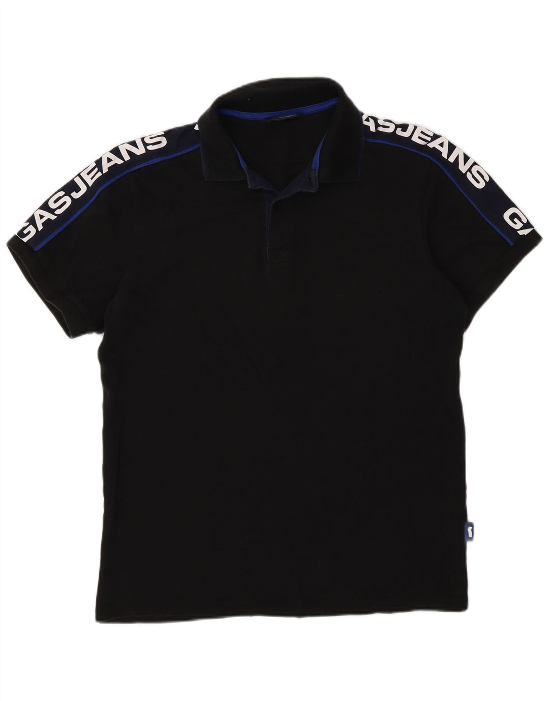 Gas Herren-Poloshirt mit Grafik, Mittelschwarz, Colourblock-Baumwolle