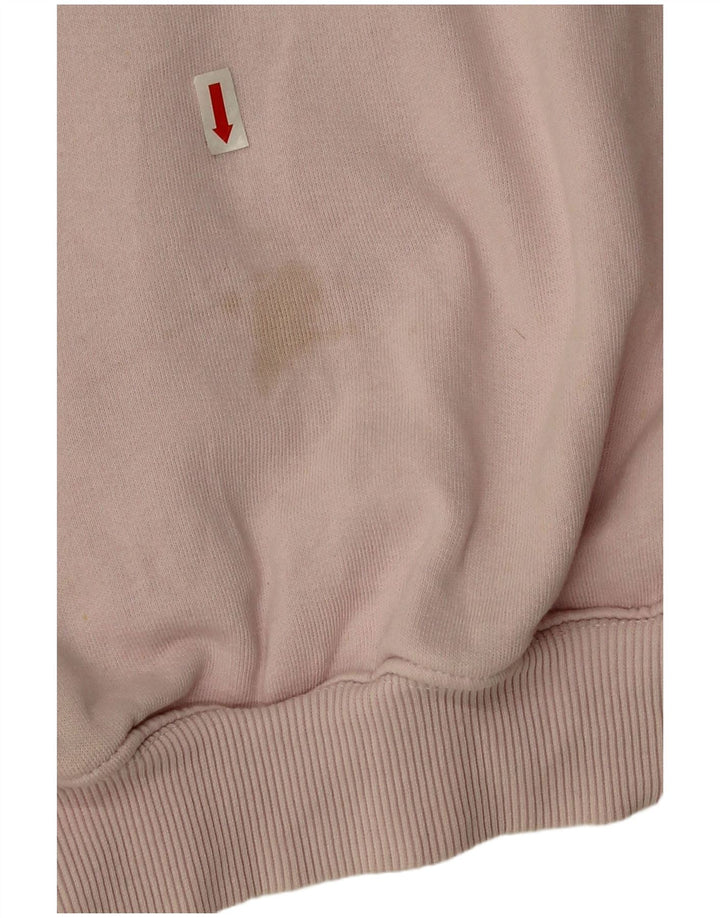 Zara Damen Crop Oversized Sweatshirt Pullover UK 14 Mittelrosa Baumwolle