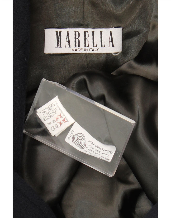 Marella Damen Übergroßer Zweireihermantel UK 8 Small Marineblau