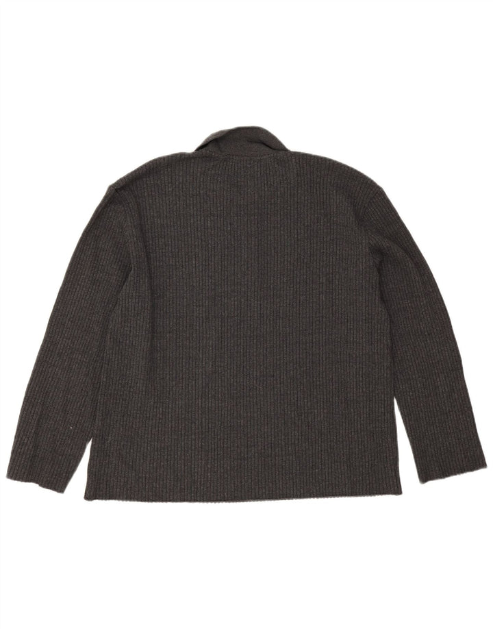 Zara Herren-Pullover mit Rollkragen, groß, grau, Polyester