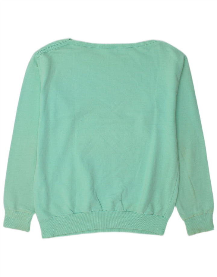 VINTAGE Damen Sweatshirt Pullover IT 42/44 Mitteltürkis Baumwolle