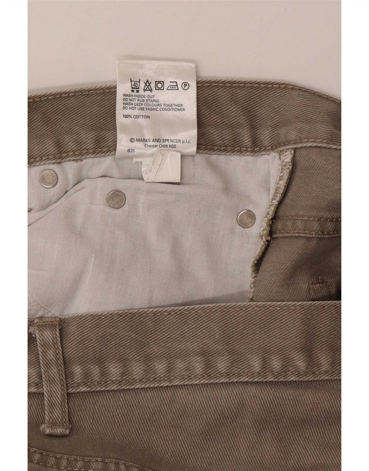 Marks & Spencer Herren Blue Harbor Straight Jeans W36 L29 Beige Baumwolle
