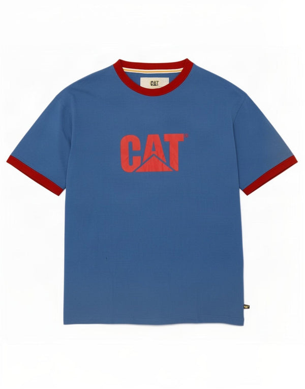 Caterpillar Herren-T-Shirt mit Grafik, XL, Blau, Polyester