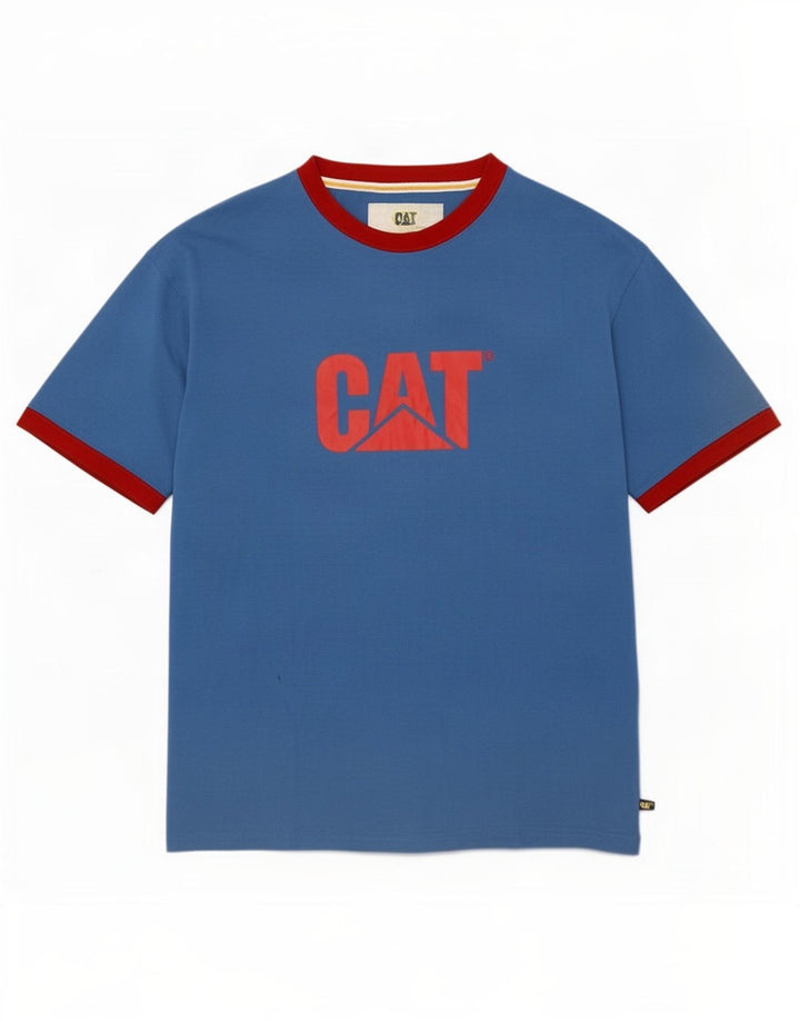 Caterpillar Herren-T-Shirt mit Grafik, XL, Blau, Polyester