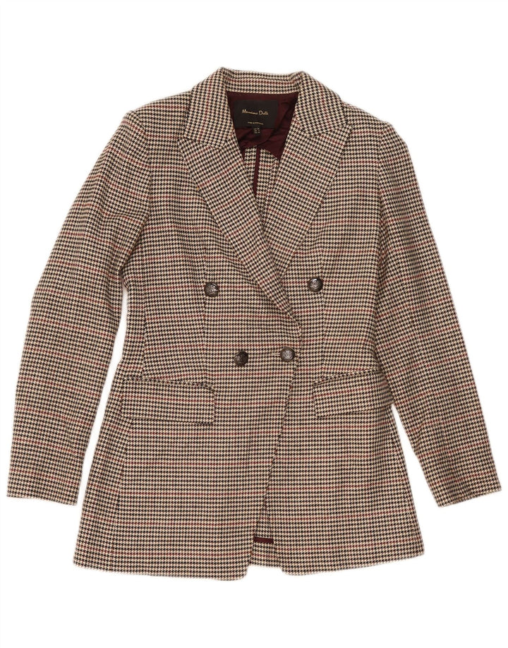 Massimo Dutti Damen Zweireihige Blazerjacke EU 34 2XS Beige