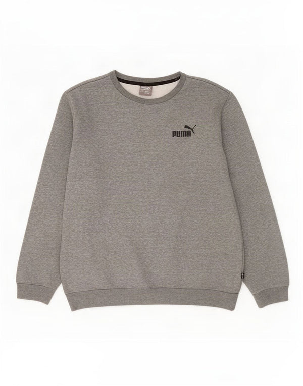 Puma Herren-Sweatshirt-Pullover, große grau gefleckte Baumwolle