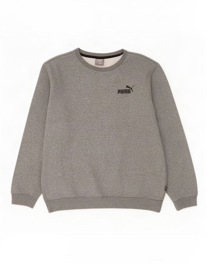 Puma Herren-Sweatshirt-Pullover, große grau gefleckte Baumwolle
