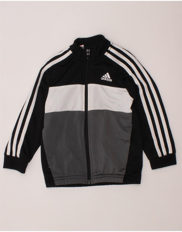 ADIDAS Boys Tracksuit Top Jacket 3-4 Years Multicoloured Colourblock