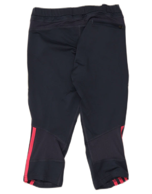 Adidas Damen Response Capri Leggings UK 12 Medium Marineblau Polyester