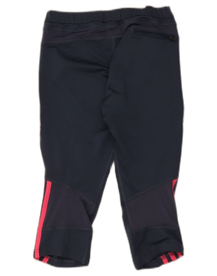 Adidas Damen Response Capri Leggings UK 12 Medium Marineblau Polyester