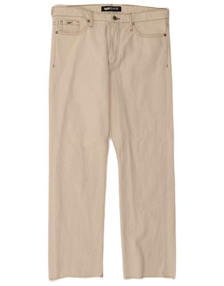 Gas Herren Straight Jeans W31 L28 Weiße Baumwolle