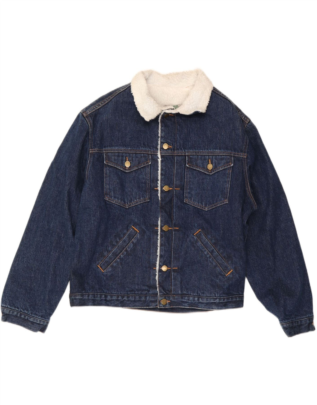 GREEN FOX Herren Sherpa Jeansjacke UK 38 Mittelblau