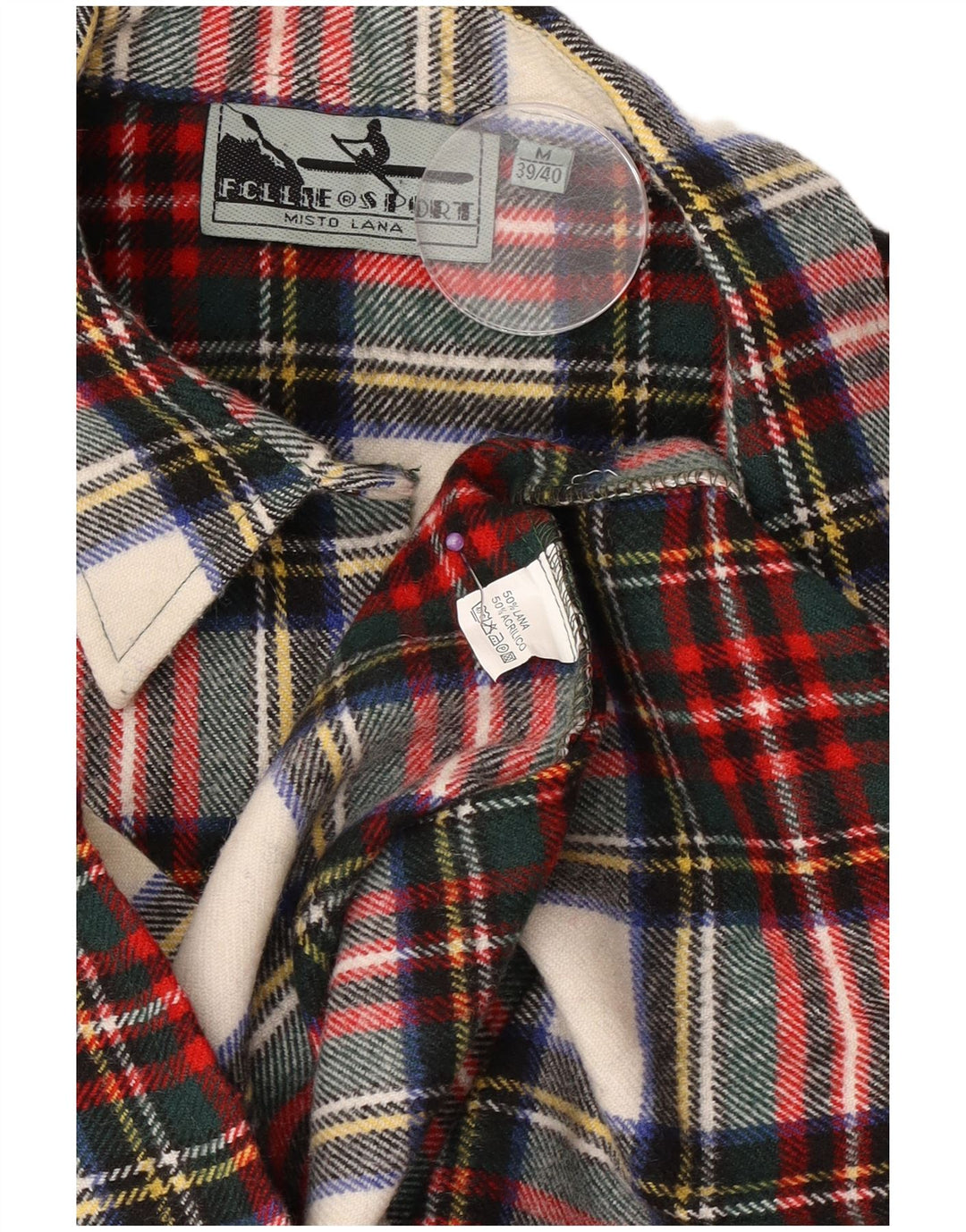 Vintage Herren Flanellhemd Größe 39/40 Mittelrot karierte Wolle