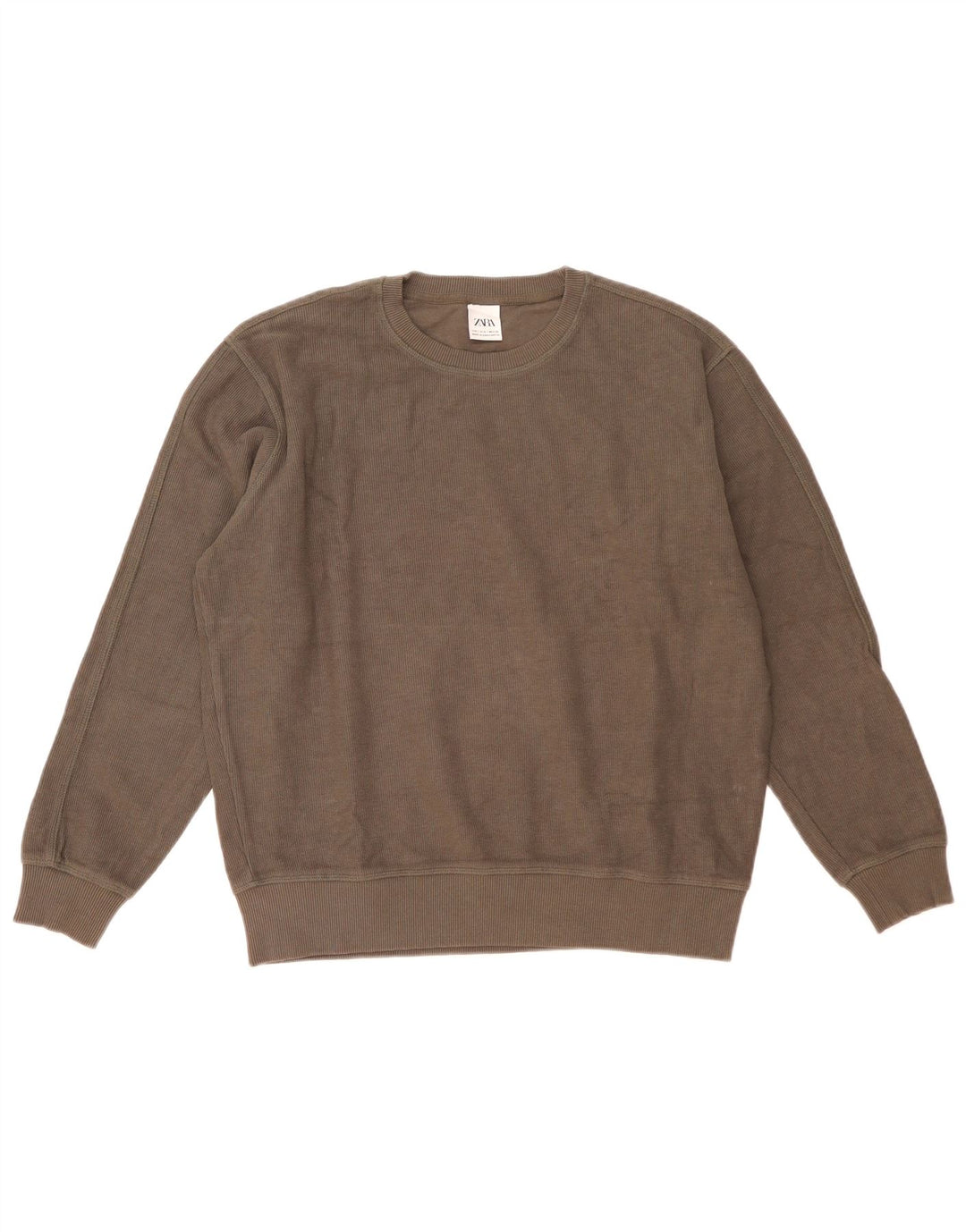 Zara Herren-Sweatshirt mit lockerer Passform, Größe S, Grau, Baumwolle
