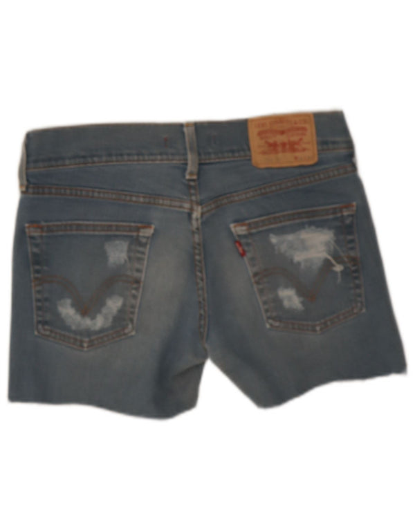 Levi's Damen 559 Distressed Denim Shorts W32 Große blaue Baumwolle