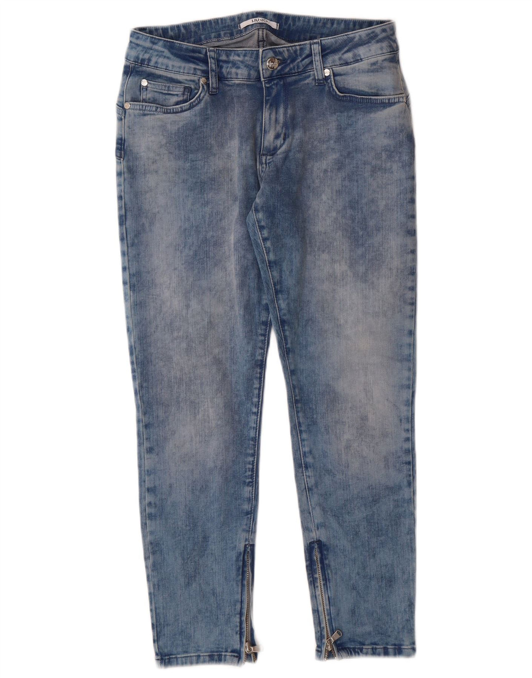 Liu Jo Damen Acid Wash Slim Jeans W30 L25 Blaue Baumwolle
