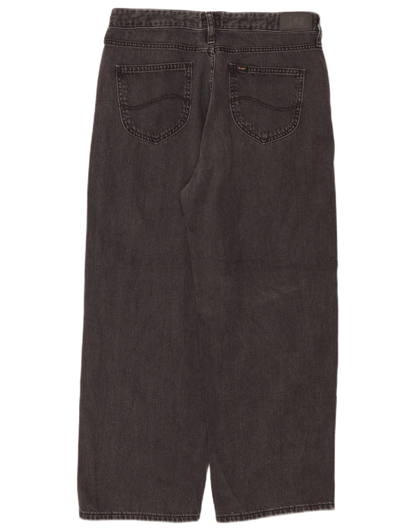 Lee Damen High Waist Crop Loose Jeans W30 L25 Schwarz