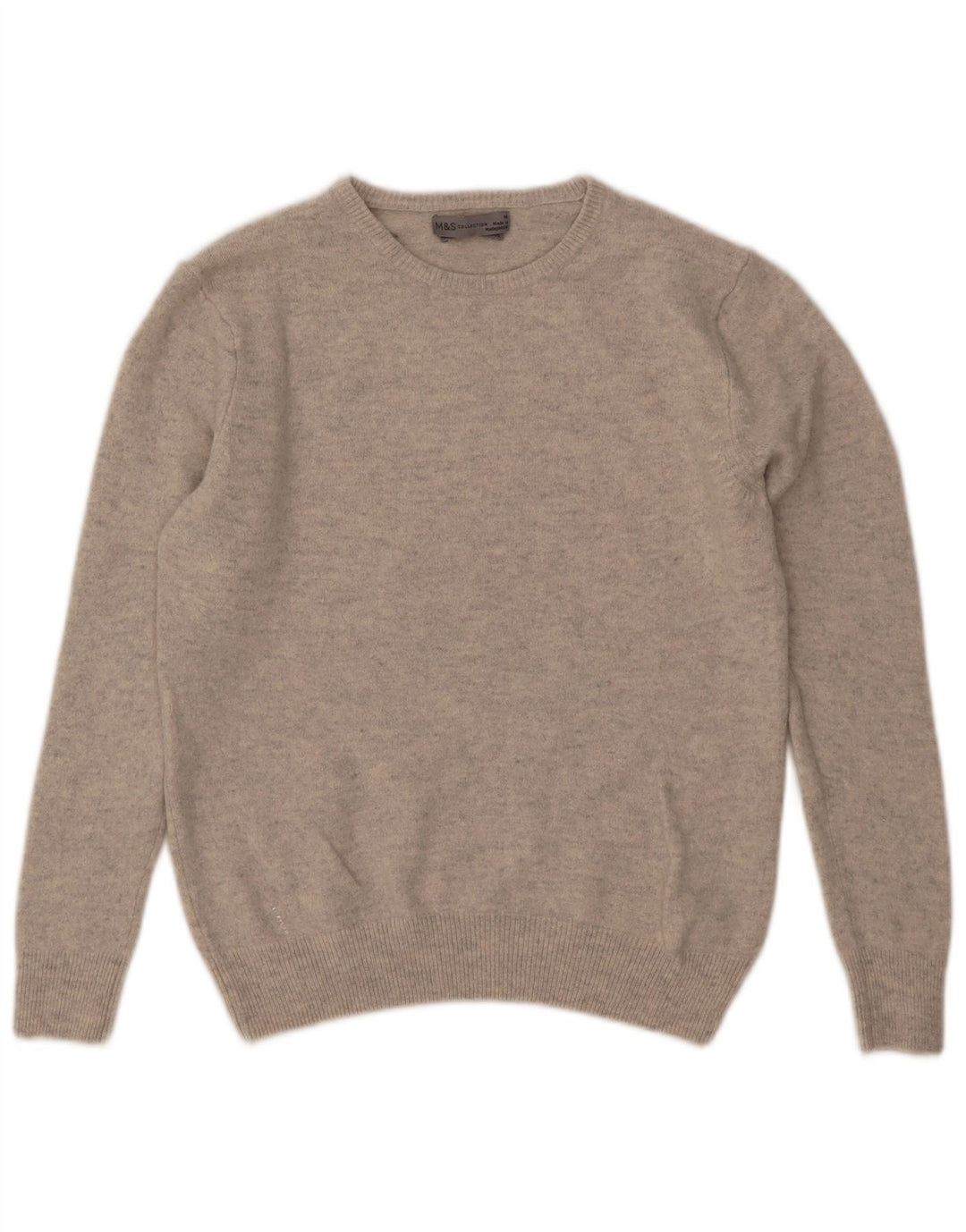 Marks & Spencer Damen-Pullover mit Rundhalsausschnitt, Gr. 14, Mittelgrau meliert