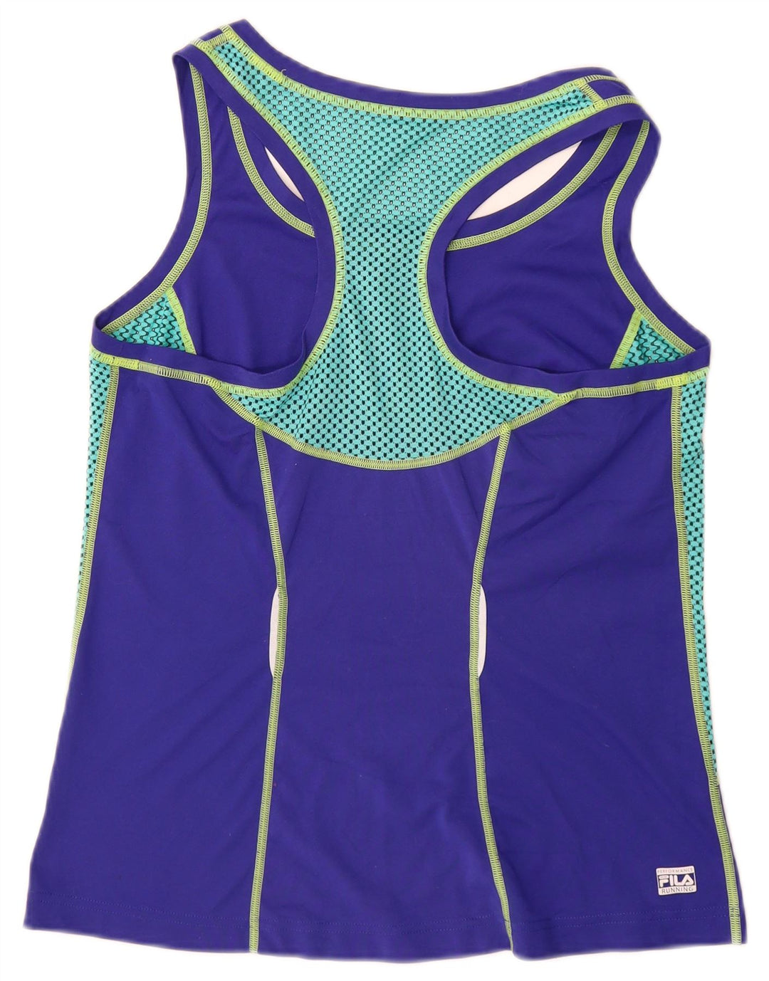 FILA Damen-Trägershirt UK 12 Mittellila Farbblock-Polyester