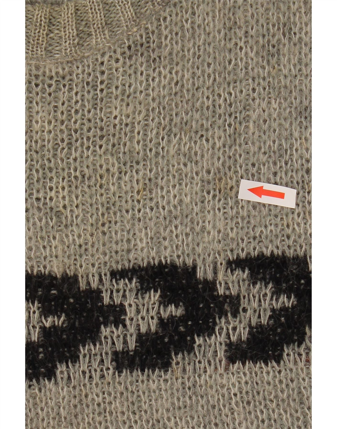 Vintage Herren Pullover mit Rundhalsausschnitt, Größe 40, mittelgrau gestreift