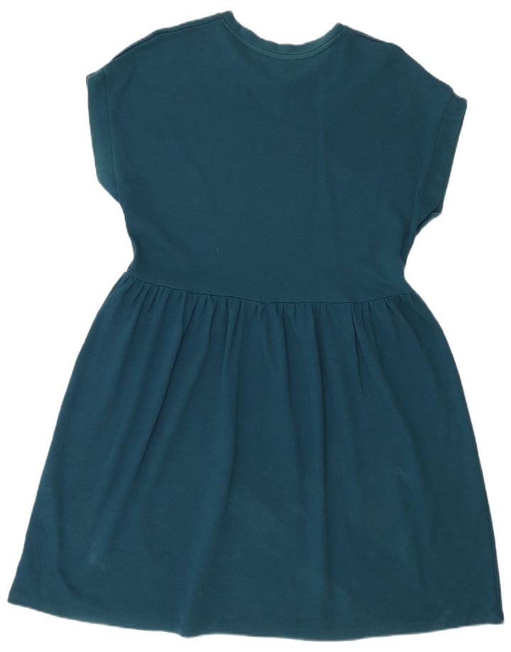 Zara Damen ärmelloses A-Linien-Kleid aus mittelblauer Baumwolle in Marineblau
