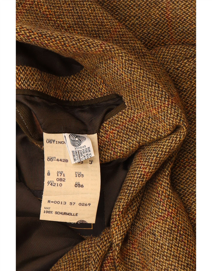 HUGO BOSS Herren 2-Knopf-Blazerjacke EU 56 3XL Braun karierte Schurwolle