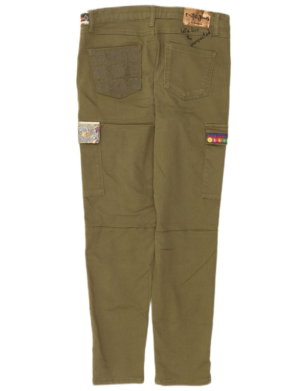 Desigual Damen Graphic Slim Cargohose EU 40 Medium W30 L29 Khaki