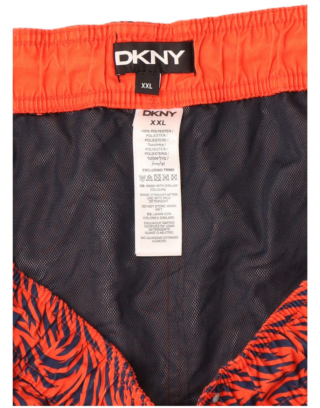 Dkny Herren Badeshorts 2XL Orange Geometrisch Polyester