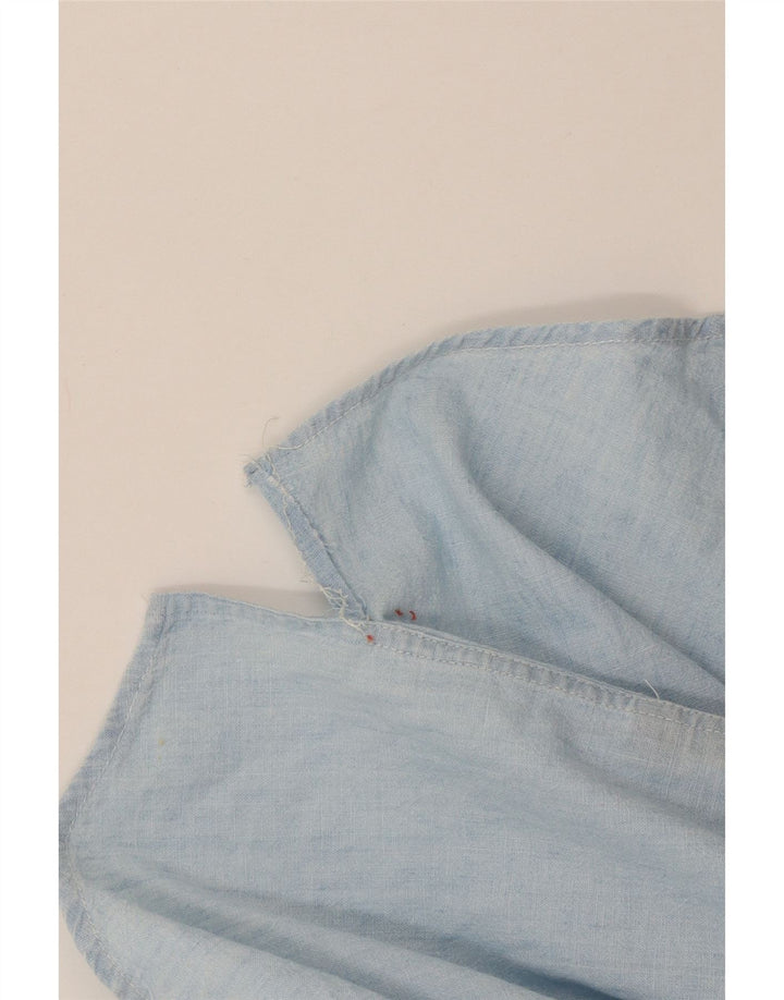 Ralph Lauren Damen Kurzarm-Oversize-Hemd, US 4 Small, Blau, Baumwolle