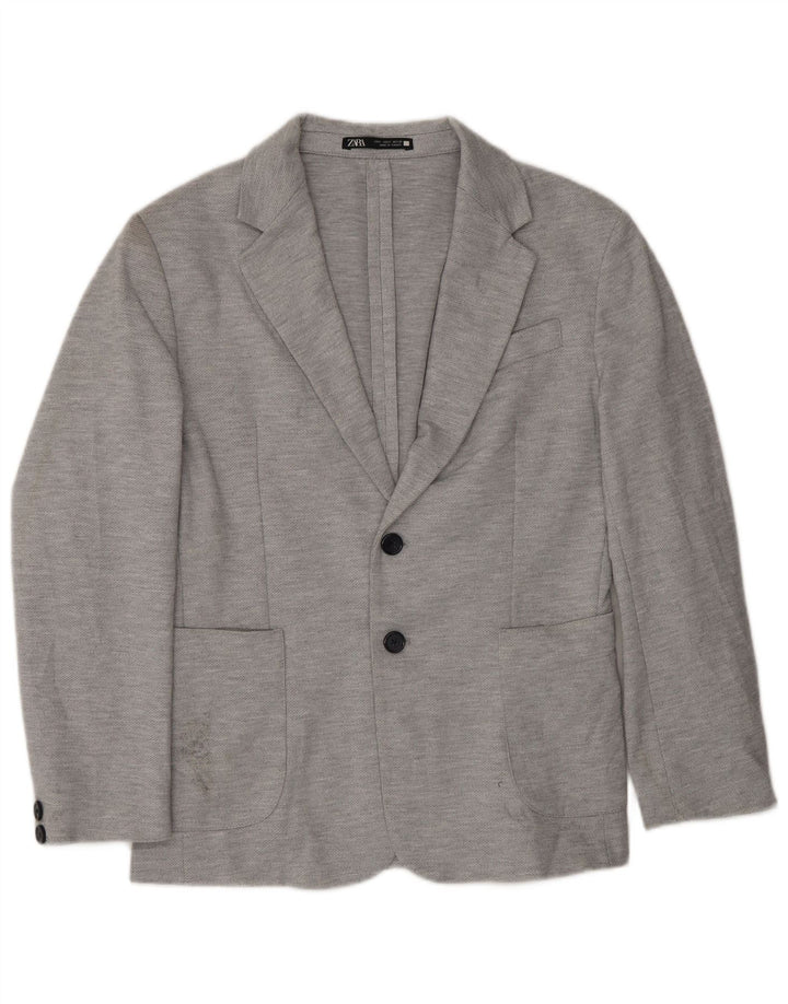 Zara Herren 2-Knopf-Blazerjacke UK 36 Small Grau