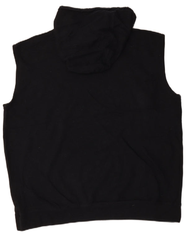 Zara Damen ärmelloser, übergroßer Kapuzenpullover, UK 14, mittelschwarz, Baumwolle