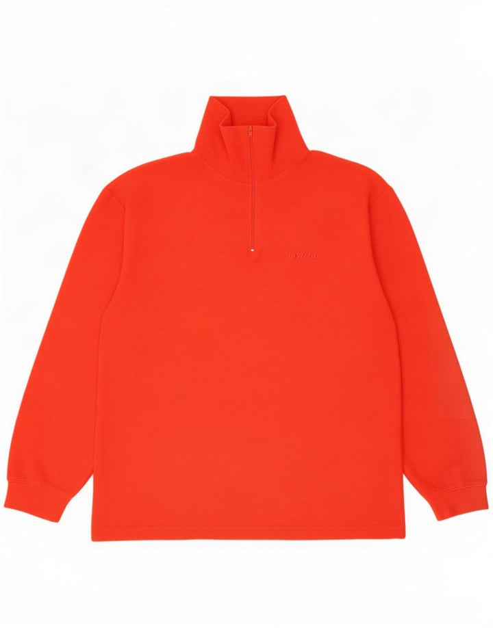 Invicta Herren-Fleecepullover mit Reißverschluss, XL, rotes Polyester