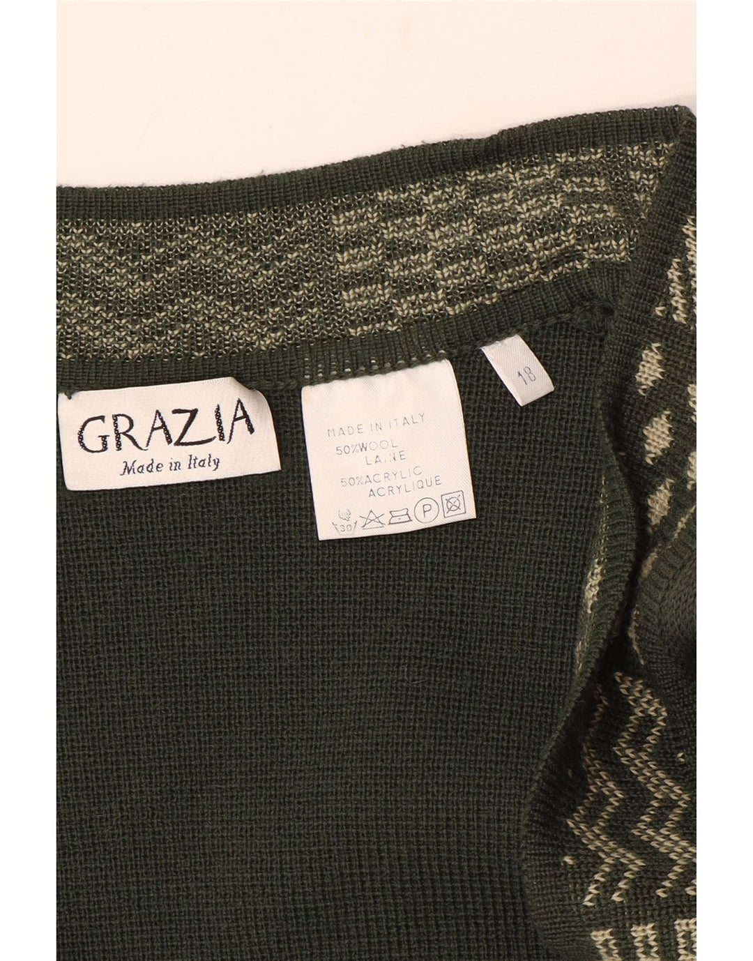 Grazia Damen Longline-Cardigan-Pullover US 18 2XL Khaki Wolle