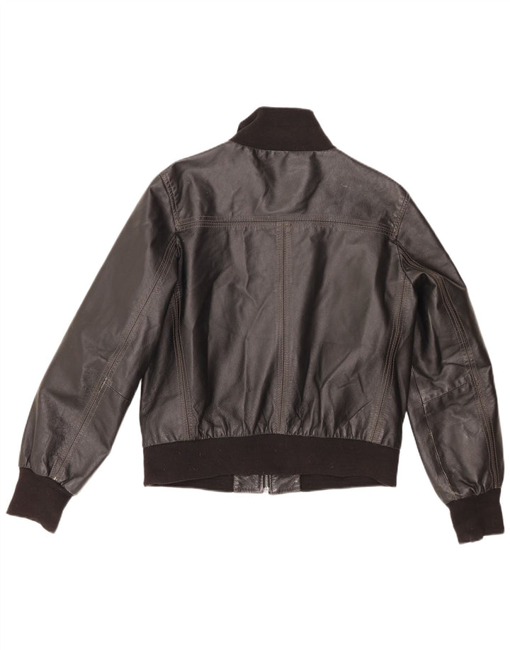 Conbipel Damen Bomber-Lederjacke IT 48 XL Schwarz Colourblock