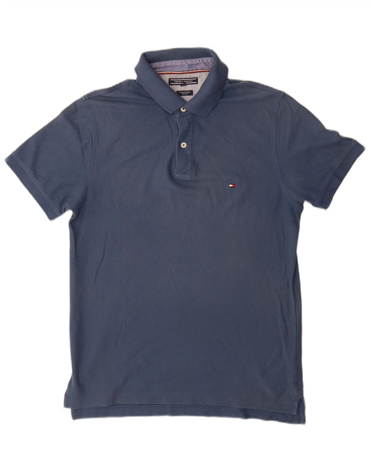 TOMMY HILFIGER Herren Slim Fit Poloshirt Große blaue Baumwolle