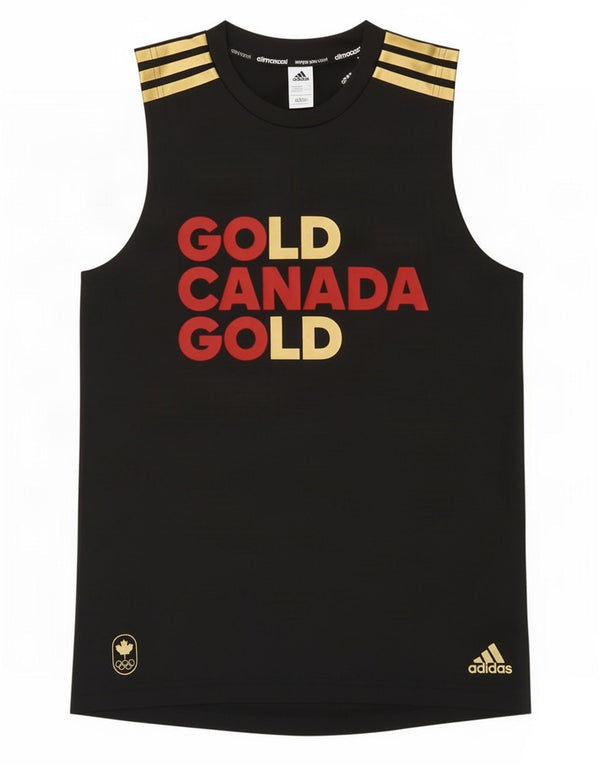 Adidas Jungen Canada Graphic Vest Top 13-14 Jahre Schwarzes Polyester