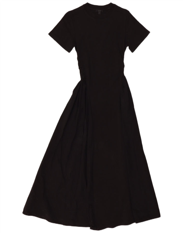 Cos Damen Maxikleid UK 8 Small Schwarz Baumwolle